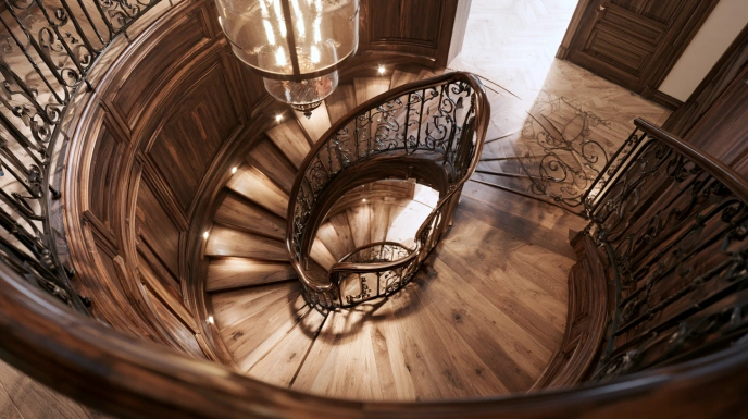 Laser-cut steel stair grill