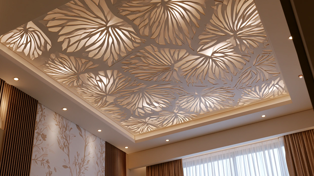 Leaf-pattern POP ceiling design