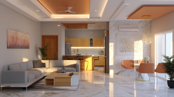 3 BHK apartment interior design Bangalore