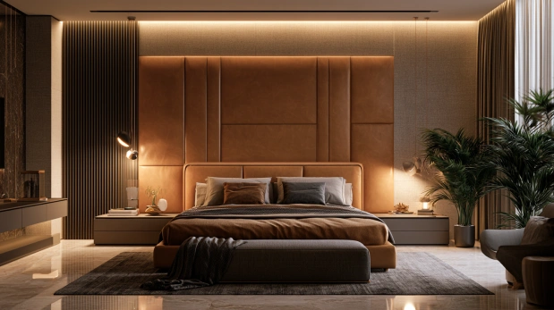 Modern leather bed headboard