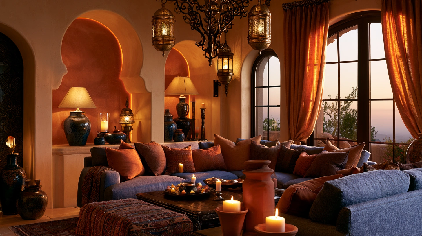 Mediterranean living room lighting ideas