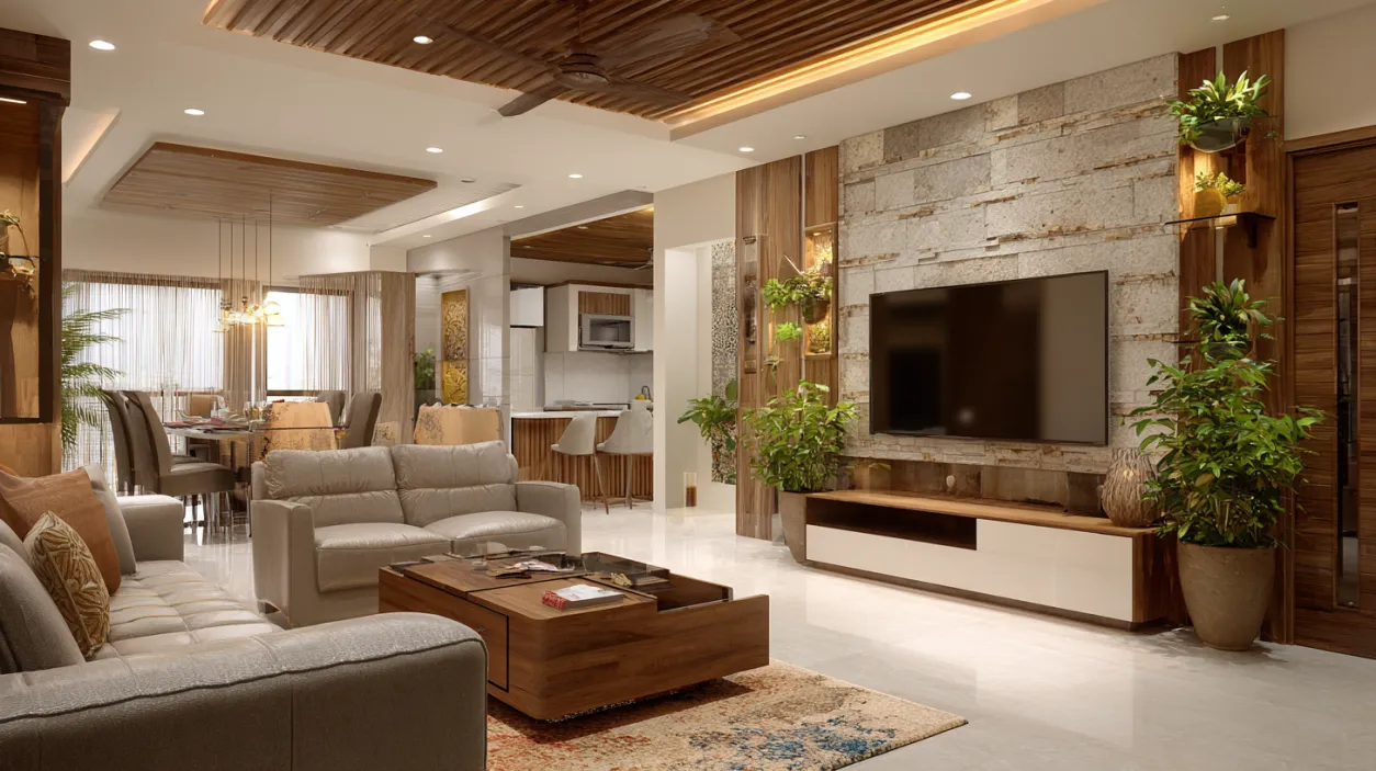 Living and dining room interior design cost in Hyderabad