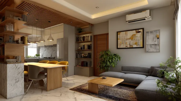 Living and dining room interior design cost in Hyderabad