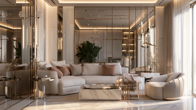 Smart luxury living room interior