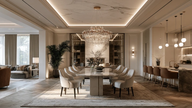 Elegant marble effect ceiling wallpaper for luxury rooms.