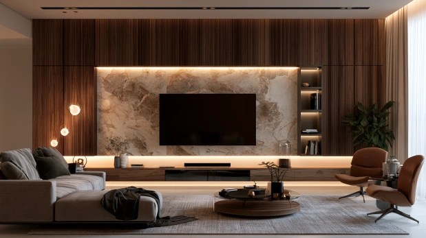 Marble finish TV unit