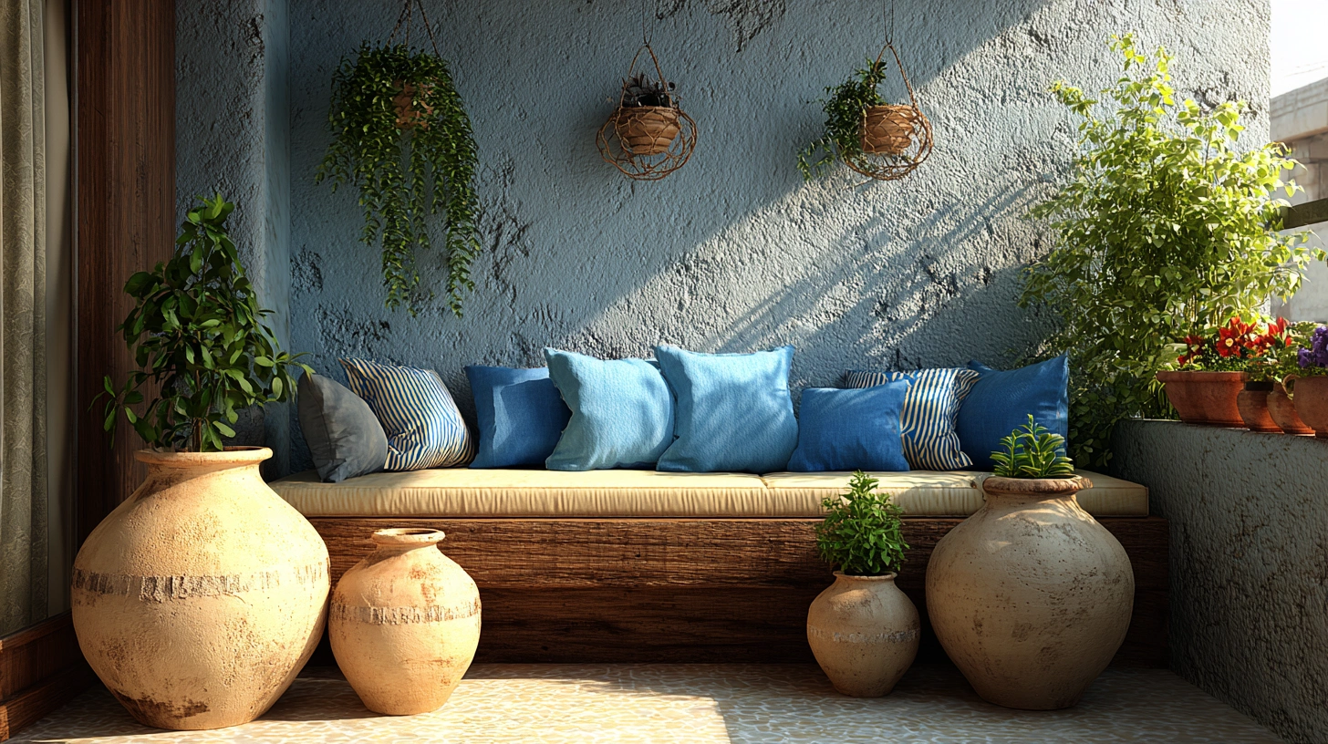 Mediterranean style balcony sitout decor