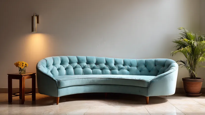 Mid-Century Modern Tufted Couch