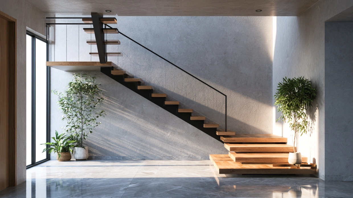 Minimal steel stair grill