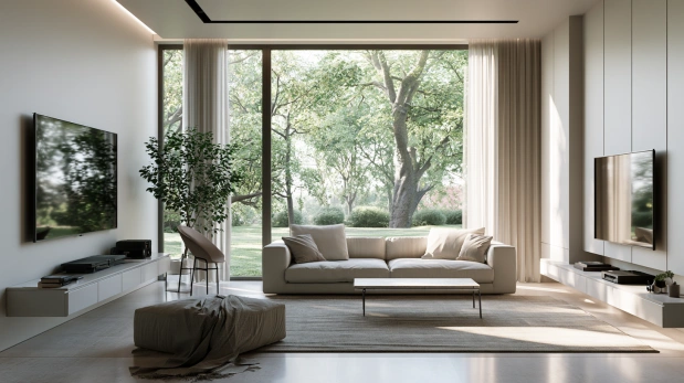 Minimal furniture living room layout