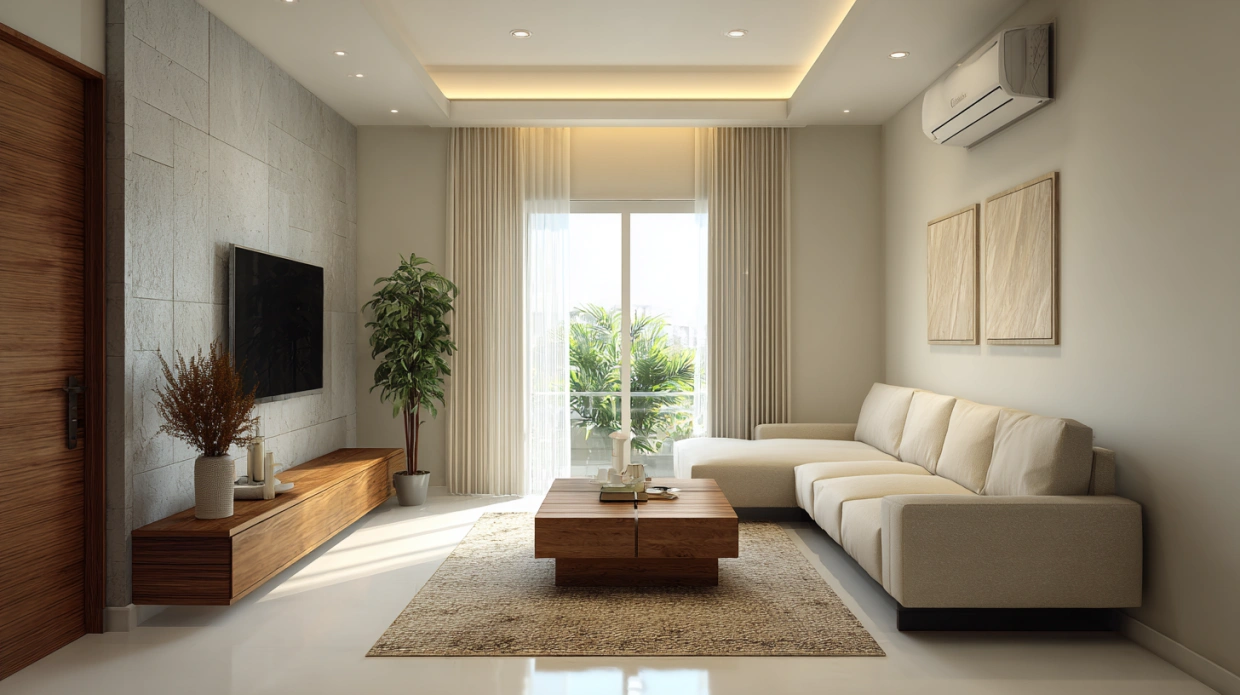 Minimalist living room interior design for Indian homes
