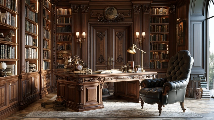 Minimalist luxury study room design