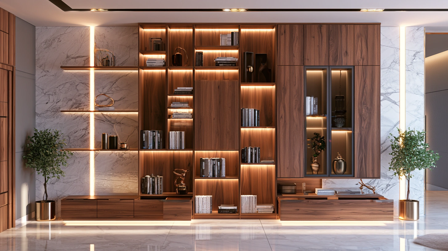 Minimalist showcase design for hall