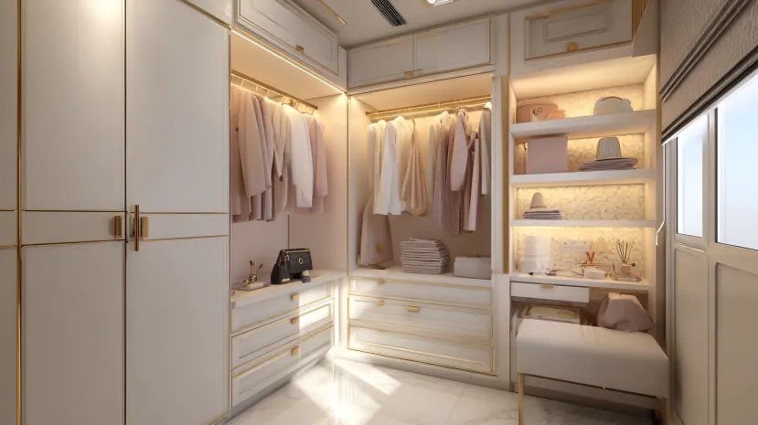 Minimalist white sliding wardrobe cupboard for ladies