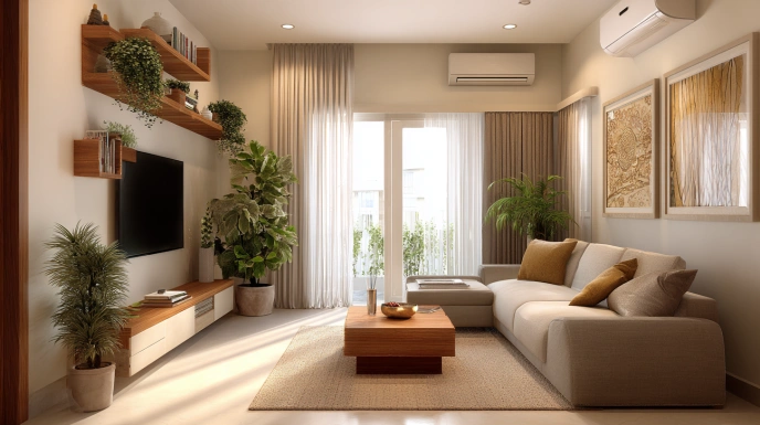 Minimalist Indian living room interior
