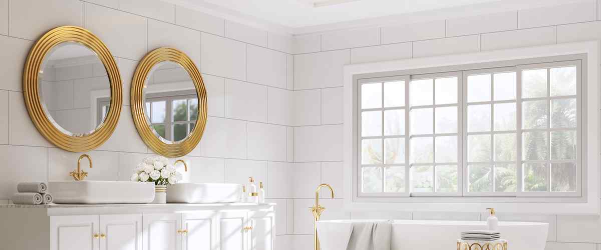 Mirror With A Golden Frame And A Distinct Design