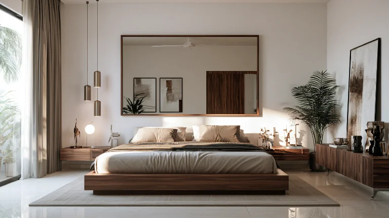 Mirror in a small bedroom
