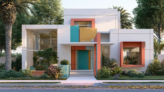Modern colourful main door