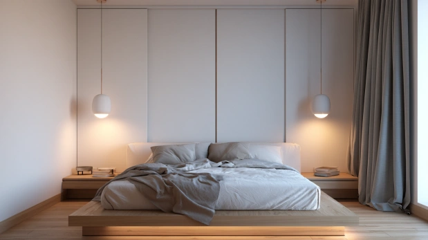 Modern compact bedroom interior