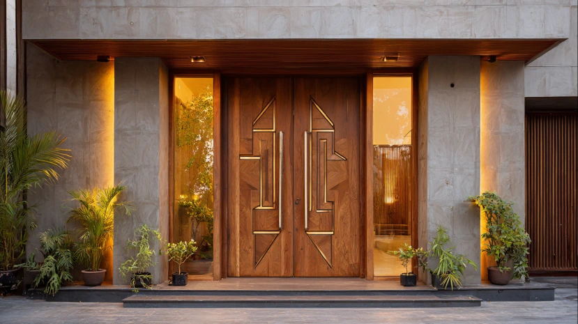 sleek modern double door designs for the main door entrance