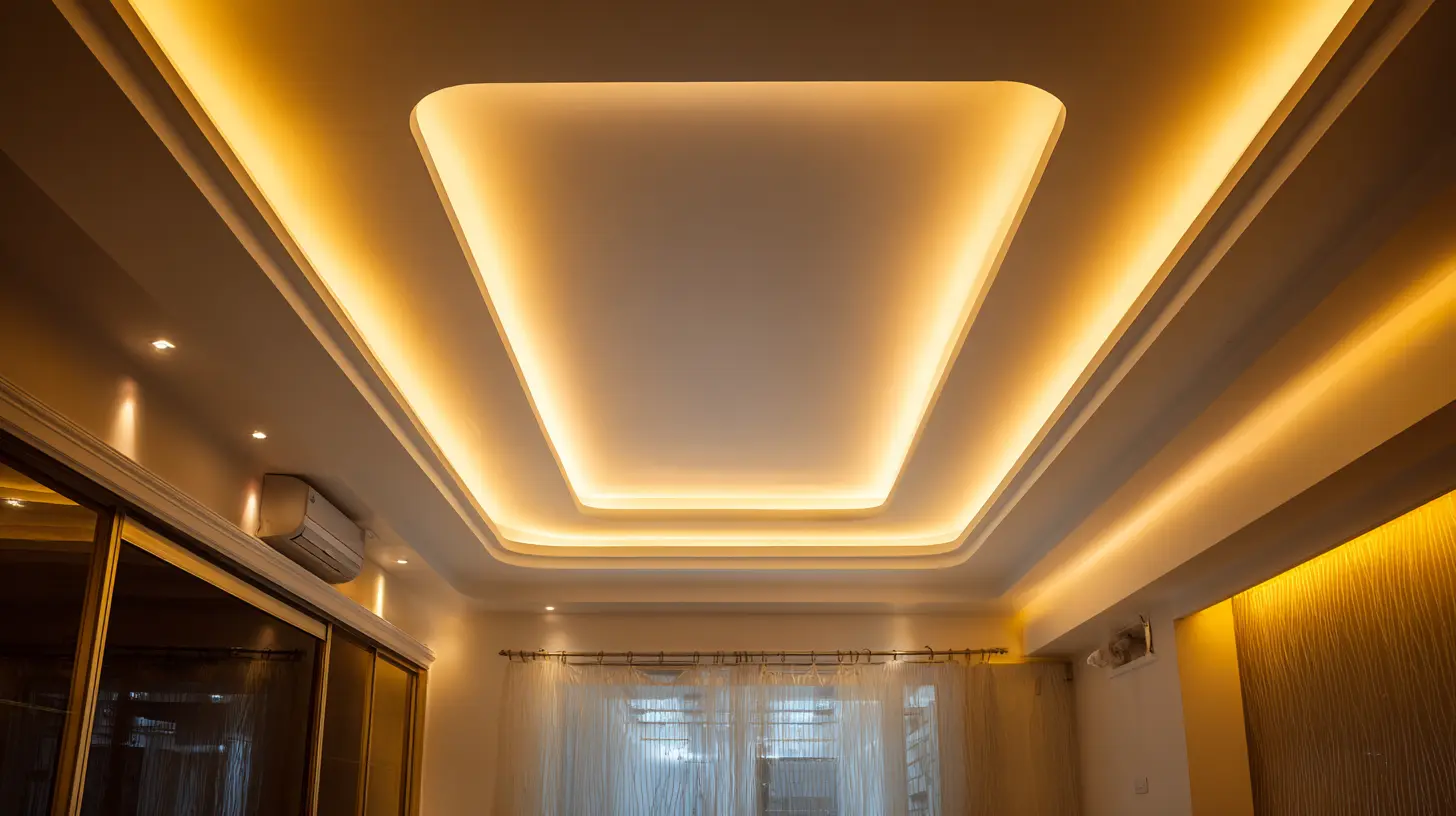 Modern false ceiling design for 1 BHK living room