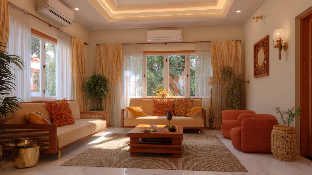 Modern Indian living room design on a low budget
