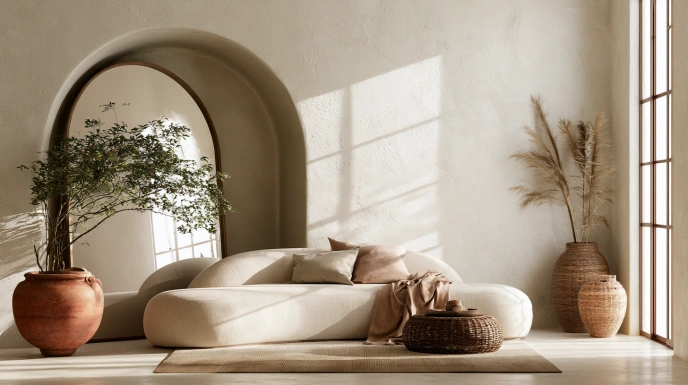 Minimalist Mediterranean living room