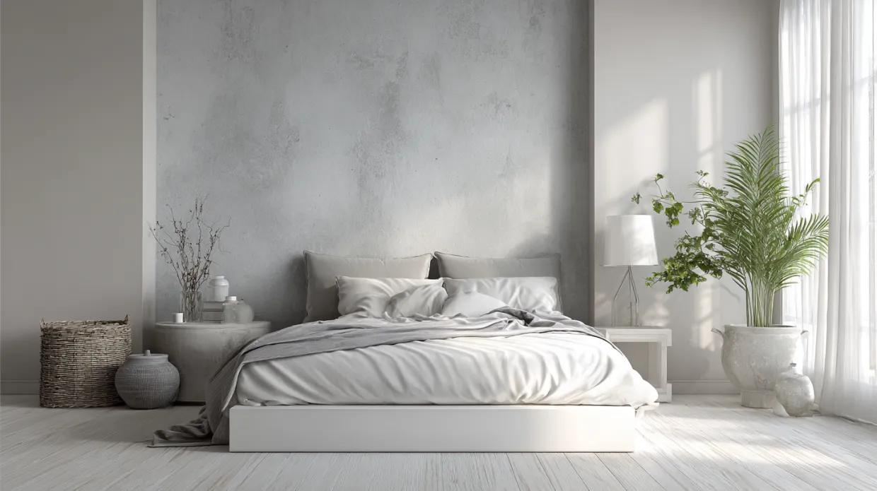 modern minimalism guest room interior with clean lines