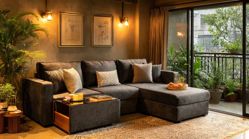 Modern Sectional Couch with Storage