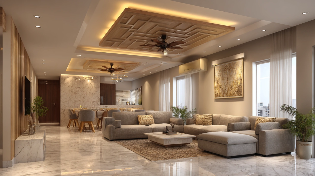 Modern Style 2 Fan POP Design for Hall in 2026| Latest Ideas, Styles &amp; Cost Guide