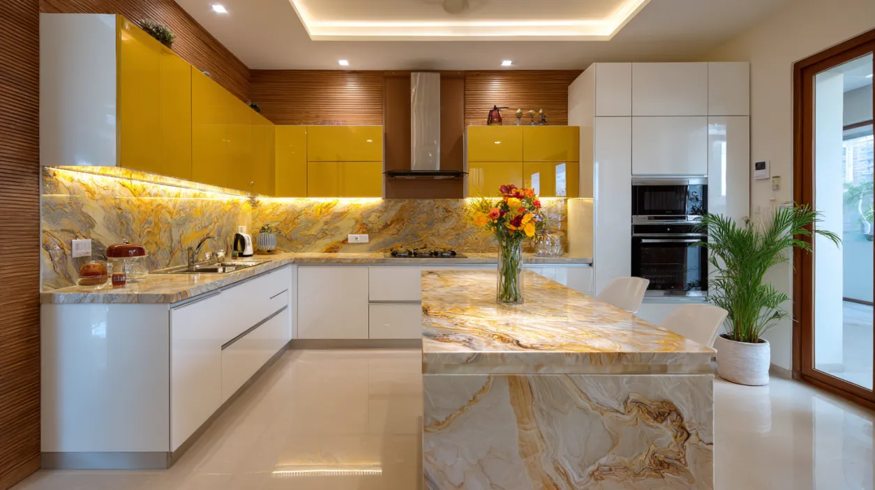 Various modular kitchen layouts from L-shape to island styles