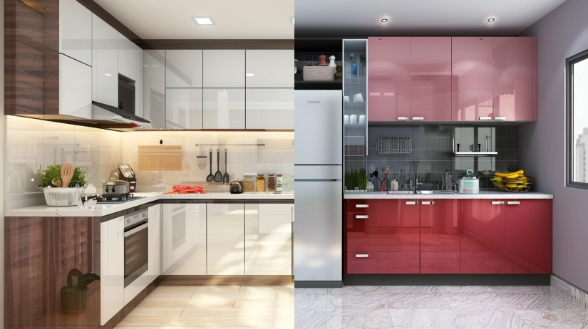 Visual material comparison for modular kitchen designs