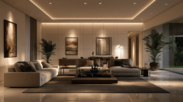 Monochrome fibre ceiling