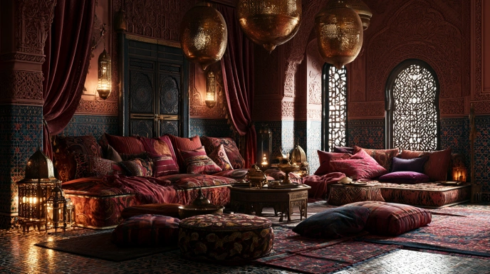Moroccan Mediterranean living room decor