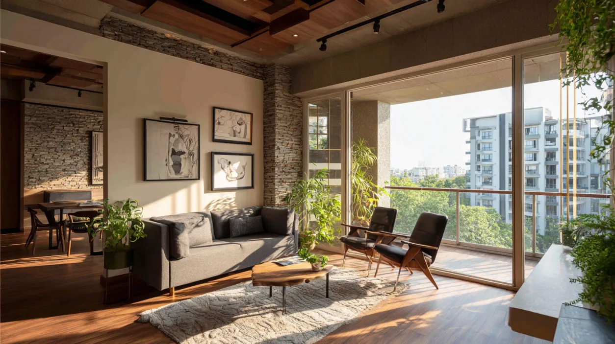 Apartment Interior Design in Bangalore with balcony