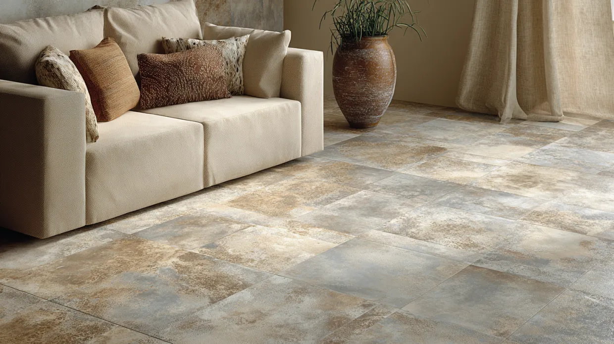 old brown and grey tiles with rustic texture, perfect for vintage-style flooring and wall designs in timeless interiors