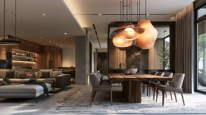 Open-plan dining design