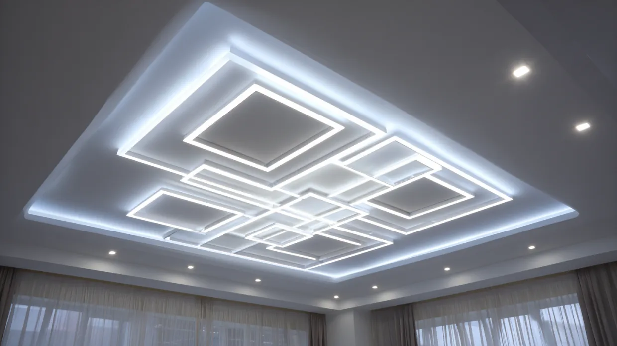 LED ceiling lights arranged with clear orientation and harmonious design