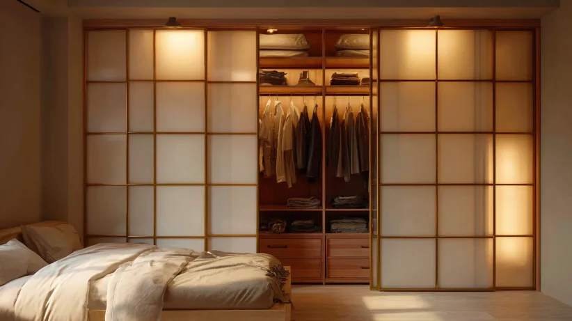 Original Shoji style sliding wardrobe design