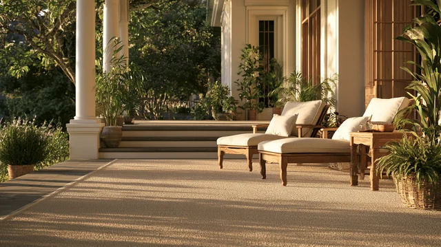 Outdoor carpet on a comfortable porch