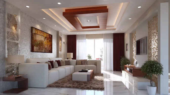 latest pop design for hall with suspended t-bar ceiling