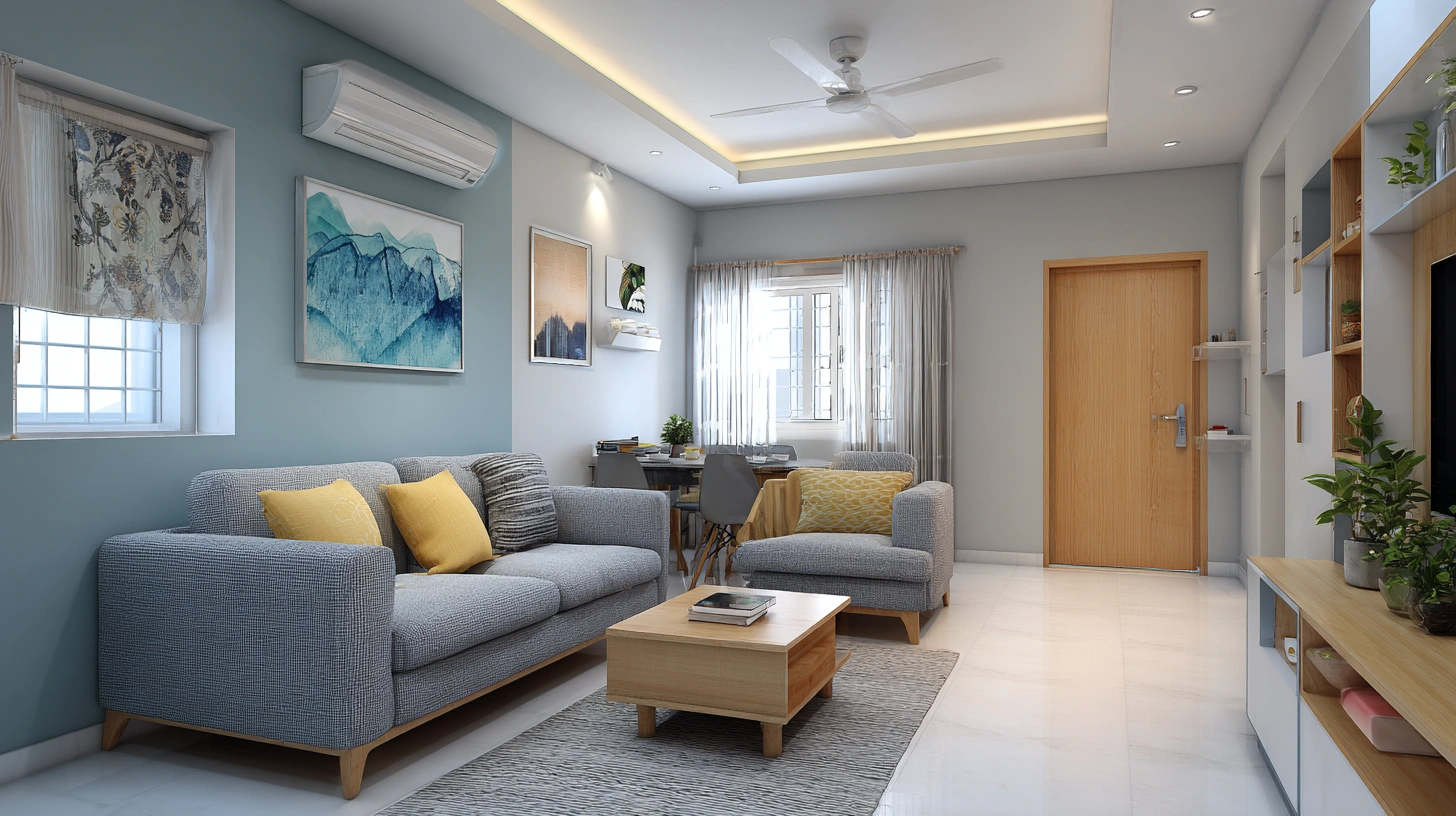 Classic Indian living room featuring elegant cornice borders