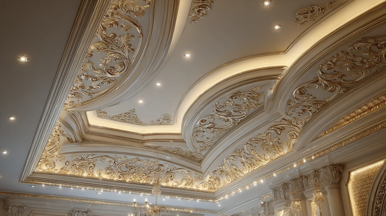 POP ceiling with decorative moulding design