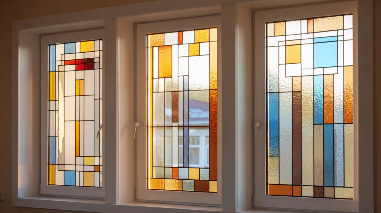 white PVC window frame with clear glass panes and simple design