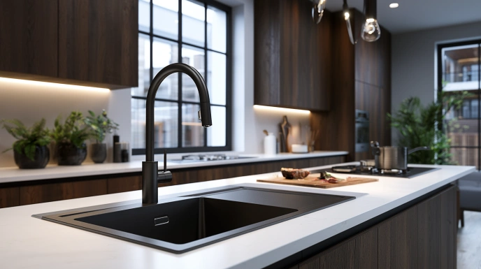 PVD-coated stainless steel sink
