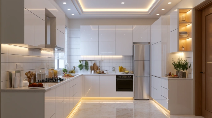 Peripheral POP border kitchen ceiling