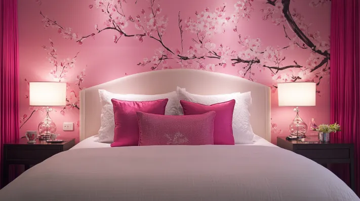 Pink Wallpaper Design for Bedroom