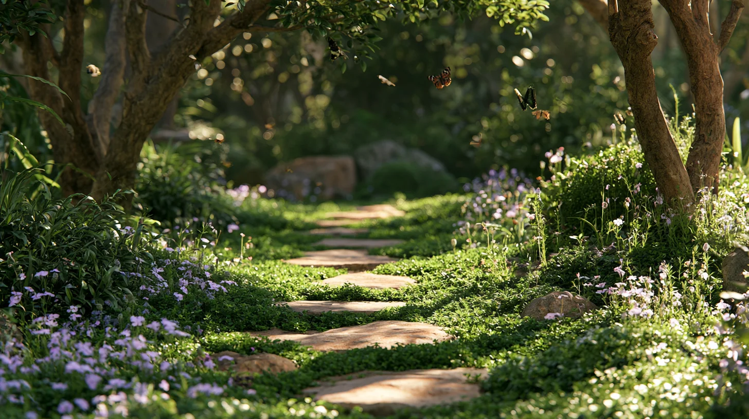 Ground cover plants used as natural flooring