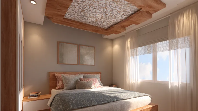 plus minus pop design for bedroom without full ceiling coverage