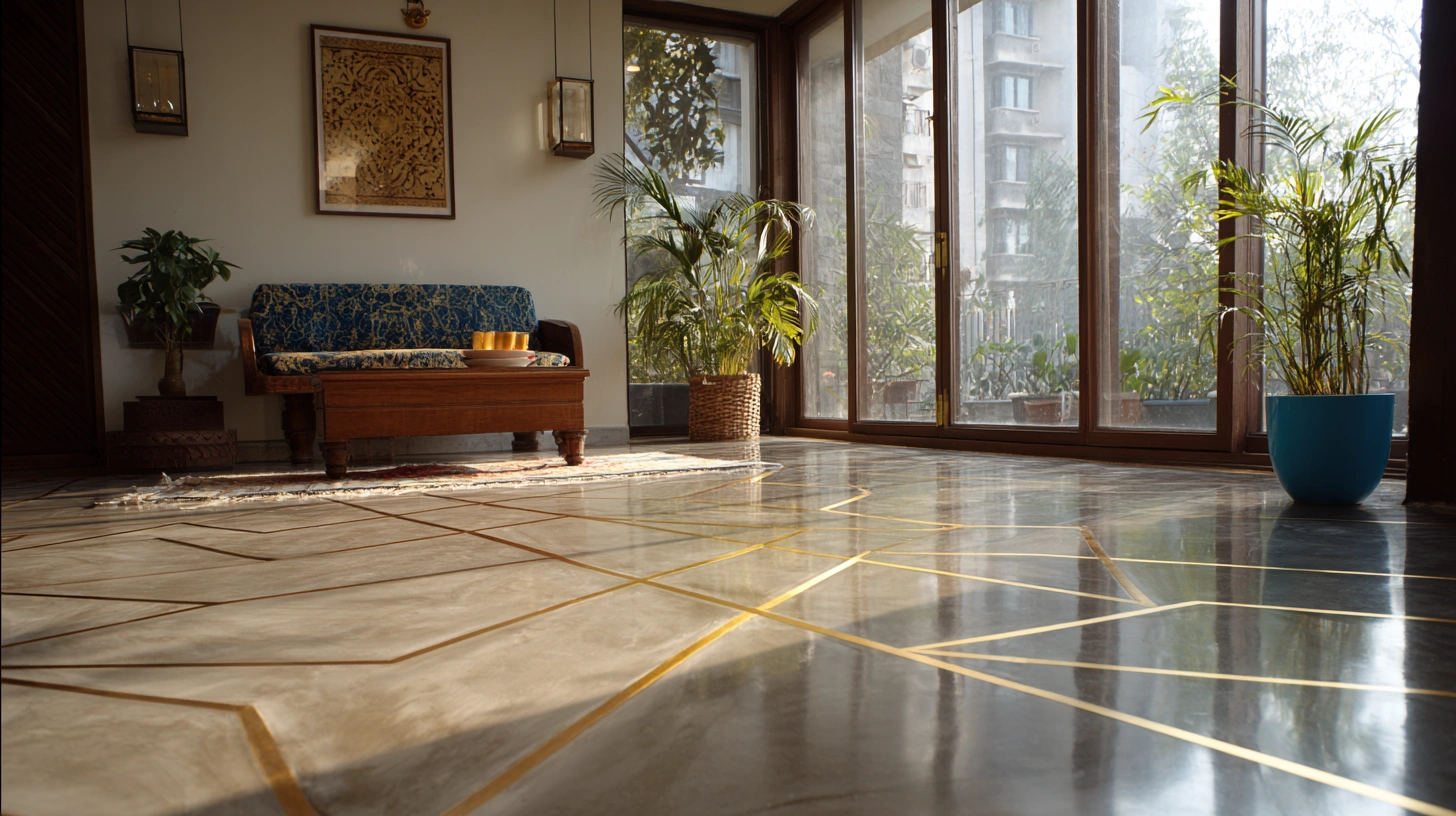 High-gloss polished concrete floor reflecting natural light